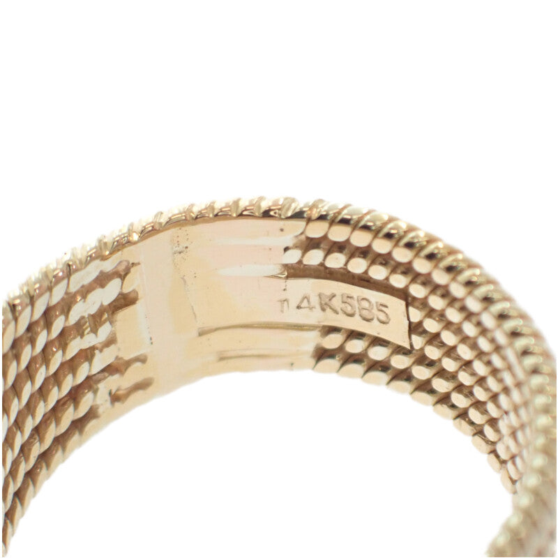 K14YG D デザインジュエリー リング 16号 ダイヤモンド レディース メンズ【中古】【Aランク】