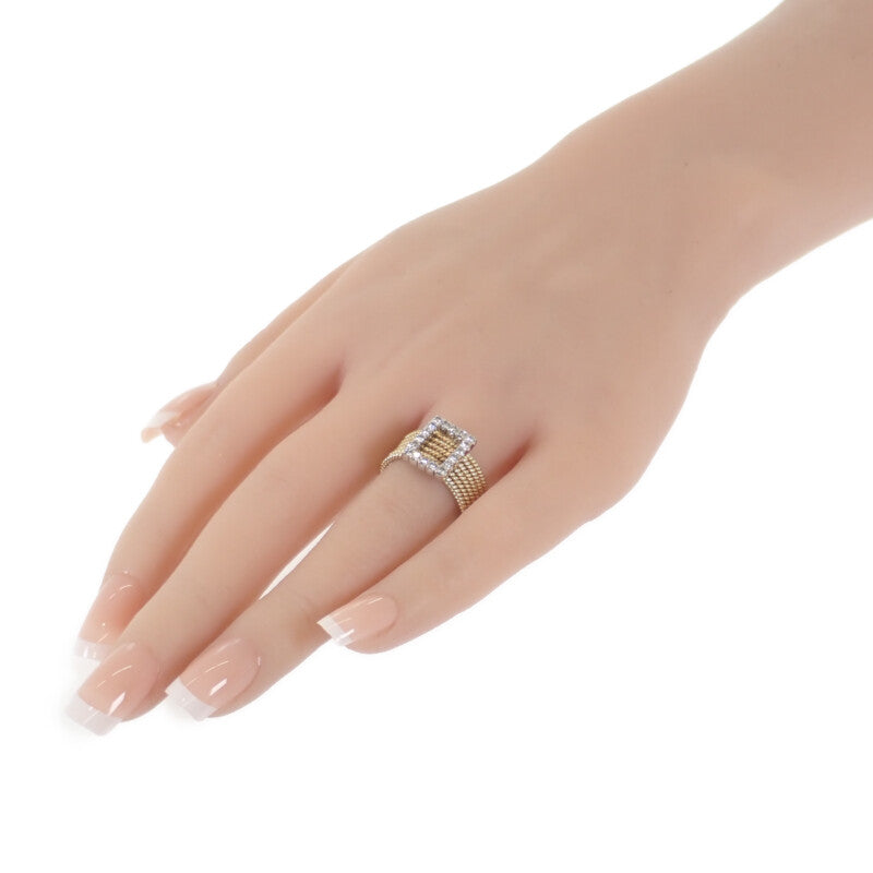 K14YG D デザインジュエリー リング 16号 ダイヤモンド レディース メンズ【中古】【Aランク】