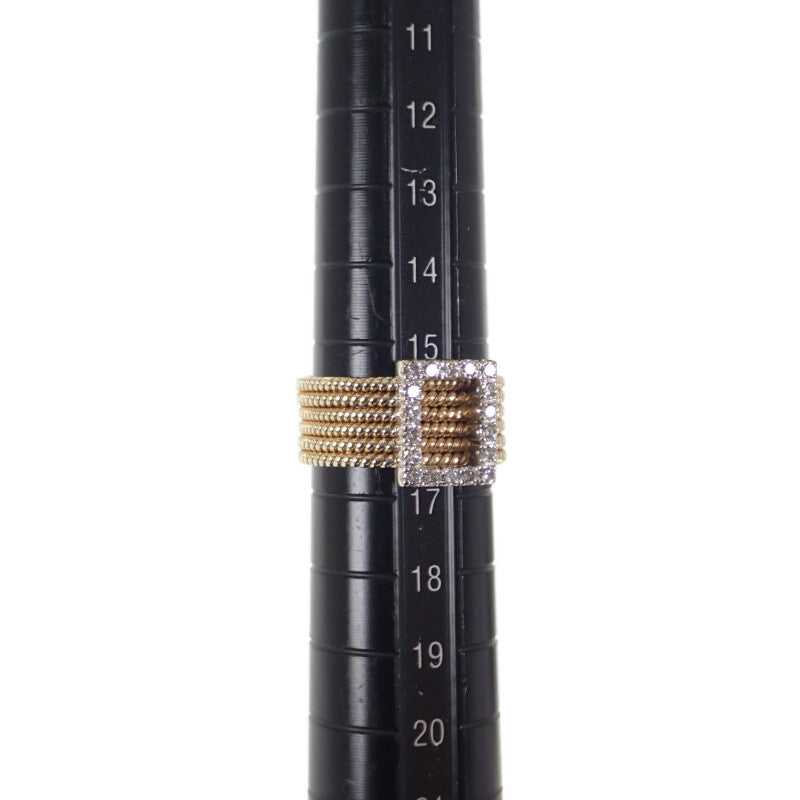 K14YG D デザインジュエリー リング 16号 ダイヤモンド レディース メンズ【中古】【Aランク】