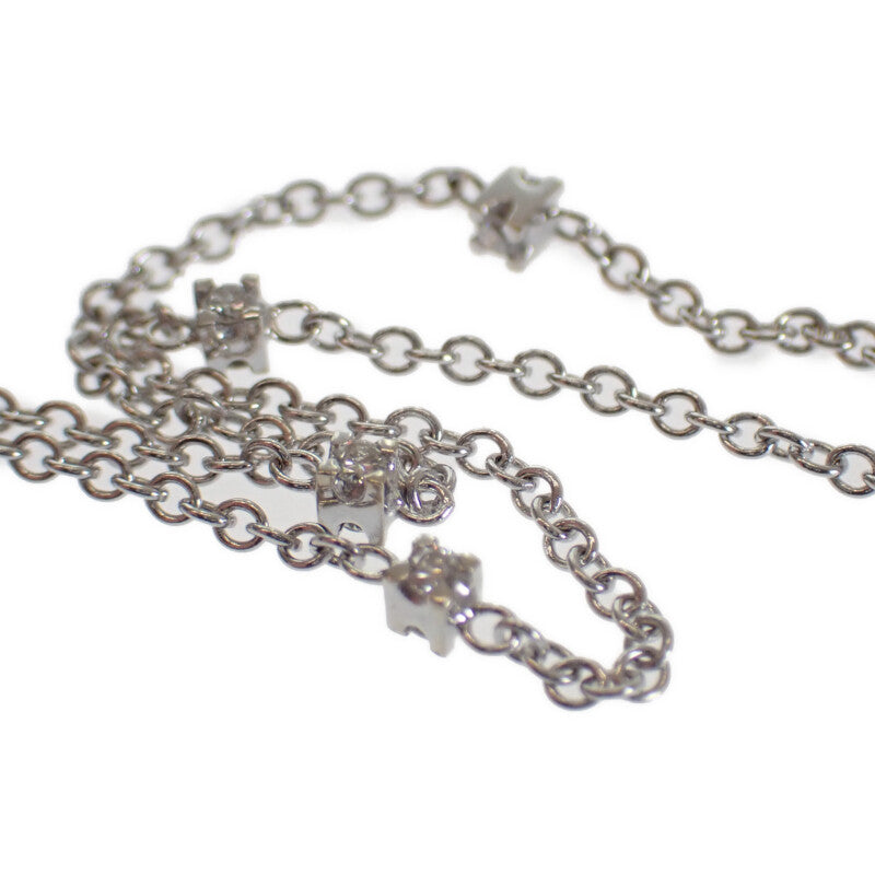 【中古】ジョエルモーダ GIOIEL MODA クロス ネックレス K18ホワイトゴールド ダイヤモンド レディース【Aランク】