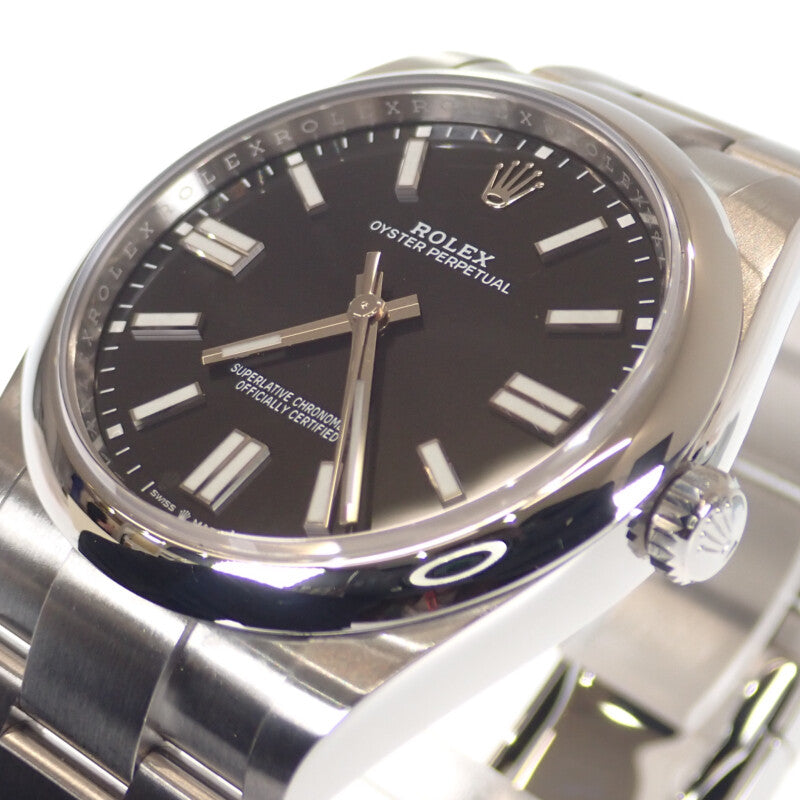 オイスターパーペチュアル 41 メンズ 腕時計 124300 ステンレス 黒 ブラック文字盤 ランダム番【ISEYA】