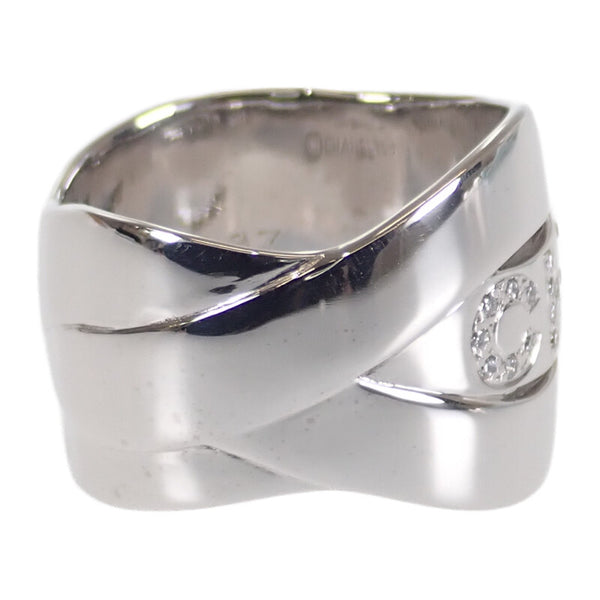 K18WG ホワイトゴールド ボルディック リング 指輪 ダイヤモンド #54 約14号 ロゴ ジュエリー【ISEYA】