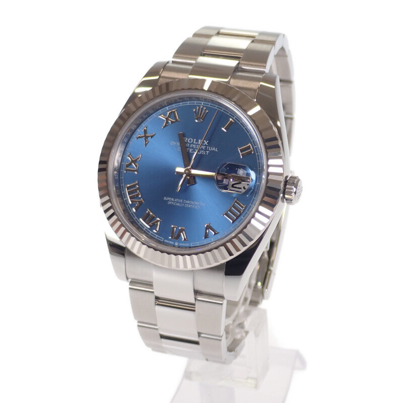 ロレックス ROLEX デイトジャスト 41 126334 腕時計 ステンレススチール K18ホワイトゴールド 自動巻き アズーロブルー文字盤 メンズ【中古】【Sランク】