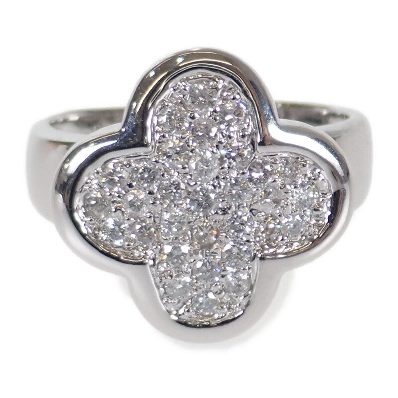 K18WG D0.50 フラワー デザインリング 指輪 ホワイトゴールド ダイヤモンド 0.50ct 約13号 レディース【ISEYA】