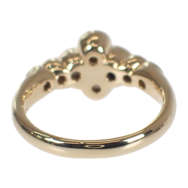 【中古】 フラワー クローバー デザイン ジュエリー リング K18イエローゴールド 12号 レディース【Aランク】