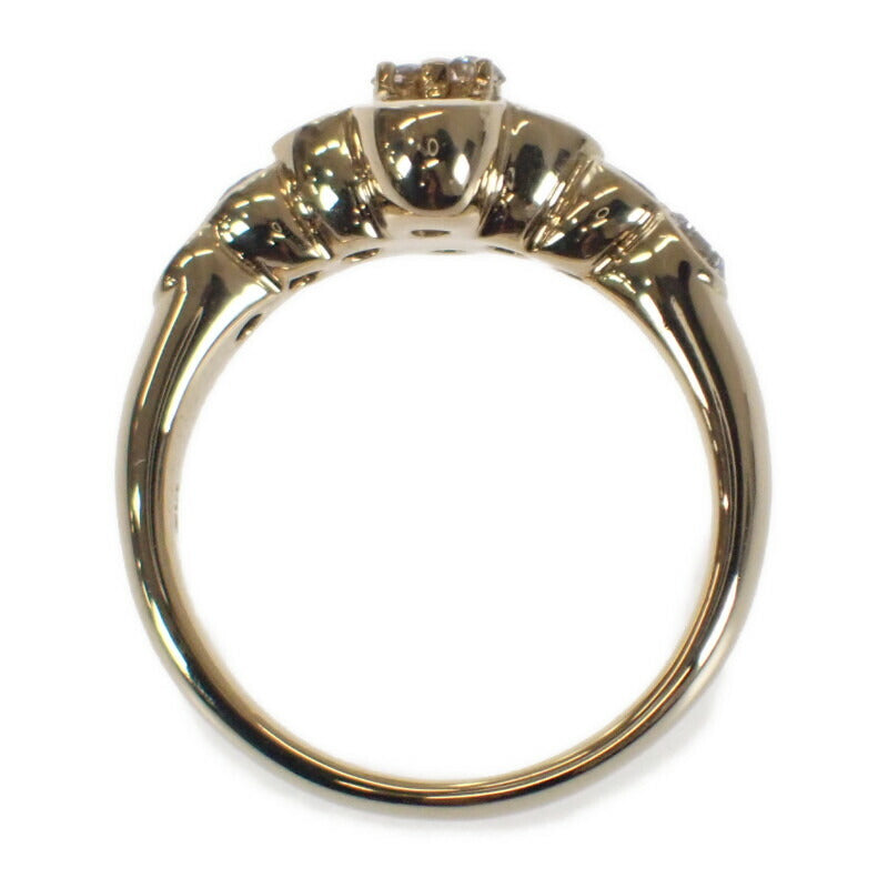 【中古】 フラワー クローバー デザイン ジュエリー リング K18イエローゴールド 12号 レディース【Aランク】