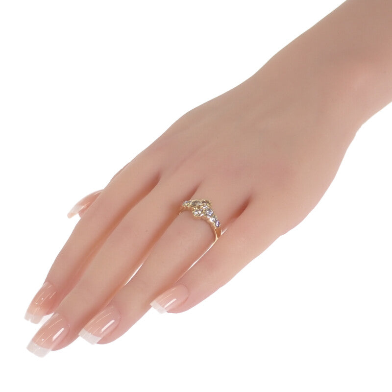 【中古】 フラワー クローバー デザイン ジュエリー リング K18イエローゴールド 12号 レディース【Aランク】