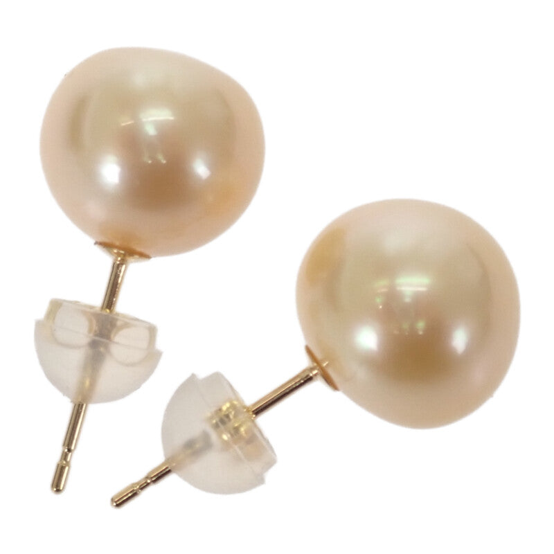 【中古】 デザインジュエリー スタッド ピアス K18イエローゴールド ゴールデンパール レディース【Aランク】