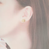 【中古】 デザインジュエリー スタッド ピアス K18イエローゴールド ゴールデンパール レディース【Aランク】