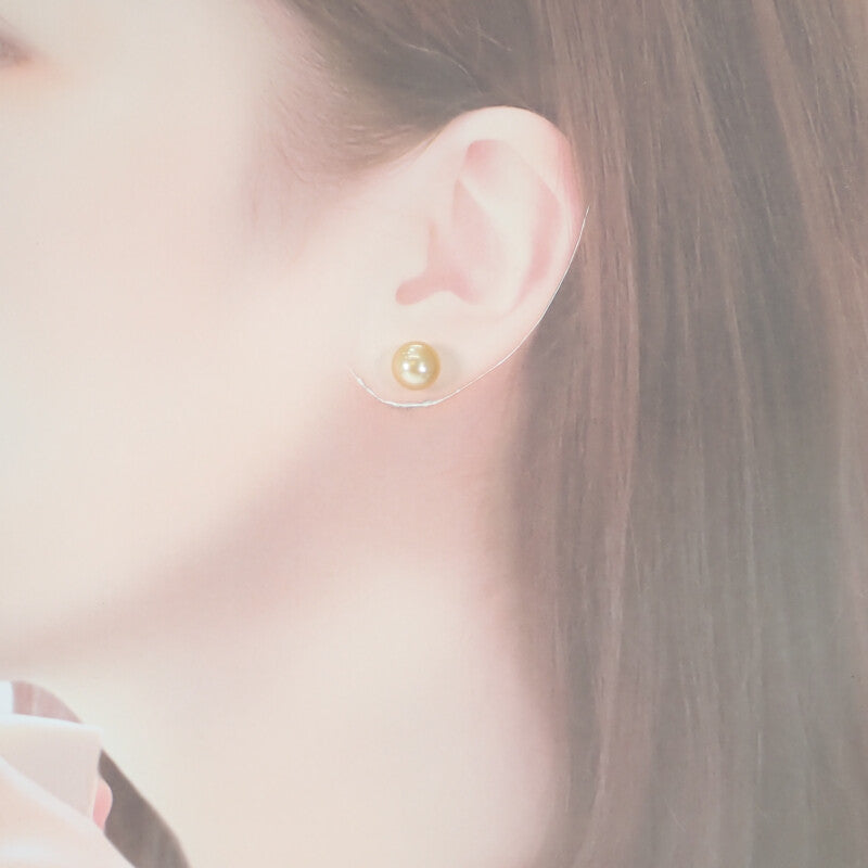 【中古】 デザインジュエリー スタッド ピアス K18イエローゴールド ゴールデンパール レディース【Aランク】