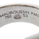 【ABランク】モーブッサン MAUBOUSSIN ル・ヴィス リング K18ホワイトゴールド ダイヤモンド ブラックエナメル #53 レディース【ISEYA】