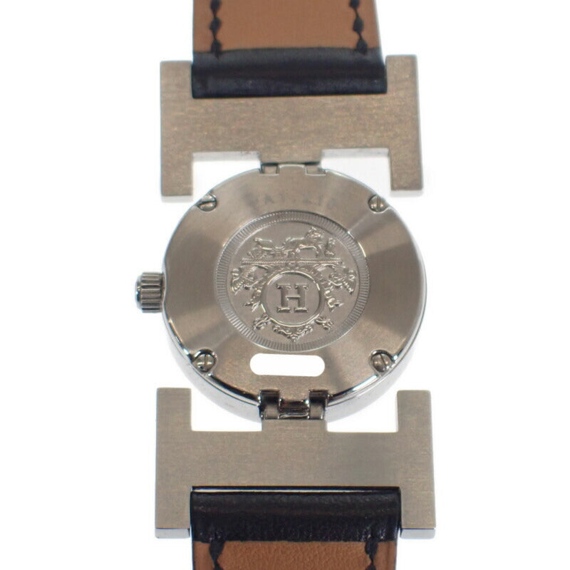 エルメス HERMES パプリカ PA1.210 腕時計 ステンレススチール レザー クオーツ シルバー文字盤 レディース【中古】【ABランク】