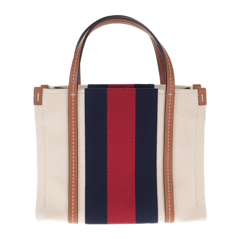 グッチ GUCCI インターロッキングG ミニトートバッグ 727735 2WAYバッグ ショルダーバッグ キャンバス レザー アイボリー ゴールド金具 レディース【中古】【Aランク】