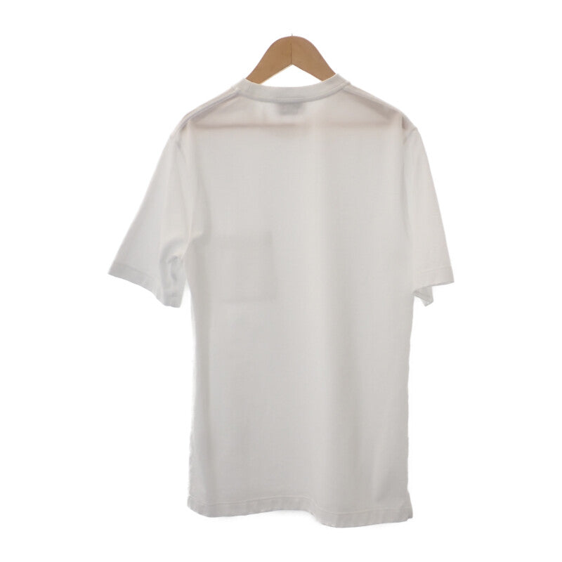H刺繍 Tシャツ トップス 半袖 H072025HA903XS コットン ホワイト XSサイズ メンズ【ISEYA】