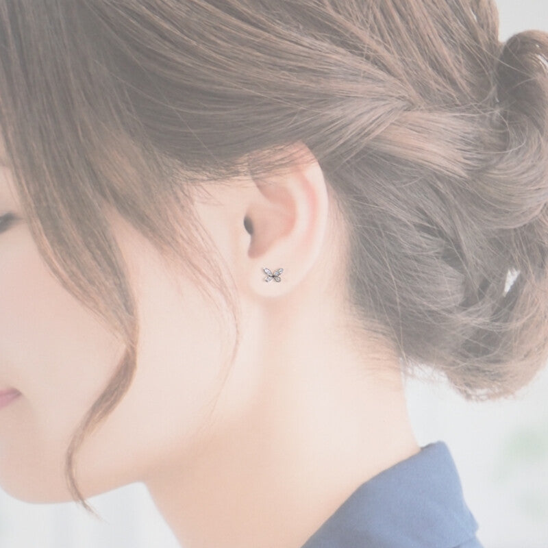 グラフ GRAFF パヴェ バタフライ RGE1563 ピアス K18ホワイトゴールド