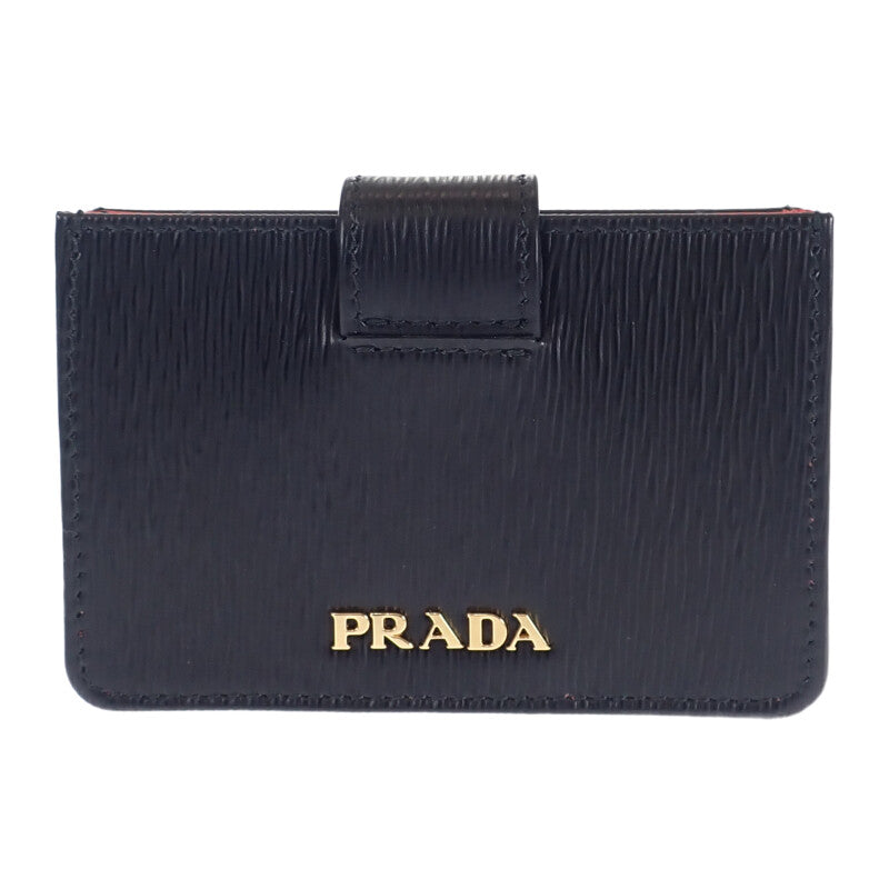 プラダ PRADA アコーディオンバイカラー 1MC211 カードケース ヴィッテロムーブレザー ブラック レッド レディース【中古】【Aランク】