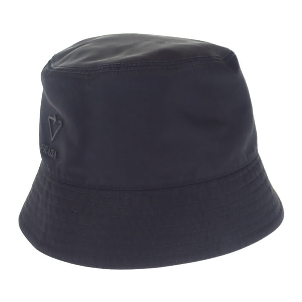 Re-Nylon バケットハット ロゴ入り 帽子 2HC137 2DRT F0002 ナイロン ブラック Lサイズ メンズ レディース【ISEYA】