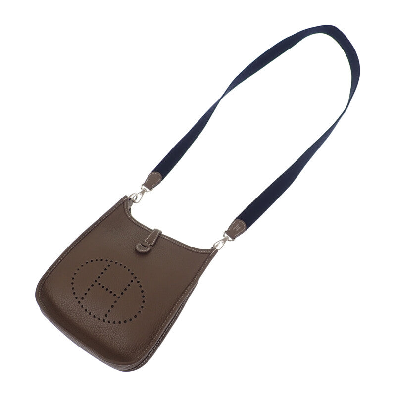 エルメス HERMES エヴリン TPM ショルダーバッグ トリヨンクレマンス エトゥープ ブルーインディゴ シルバー金具 レディース【中古】【Aランク】