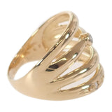 【中古】 デザイン ジュエリー リング K18イエローゴールド 12号 ダイヤモンド レディース メンズ【Aランク】