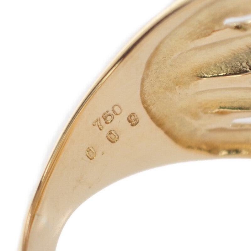 【中古】 デザイン ジュエリー リング K18イエローゴールド 12号 ダイヤモンド レディース メンズ【Aランク】