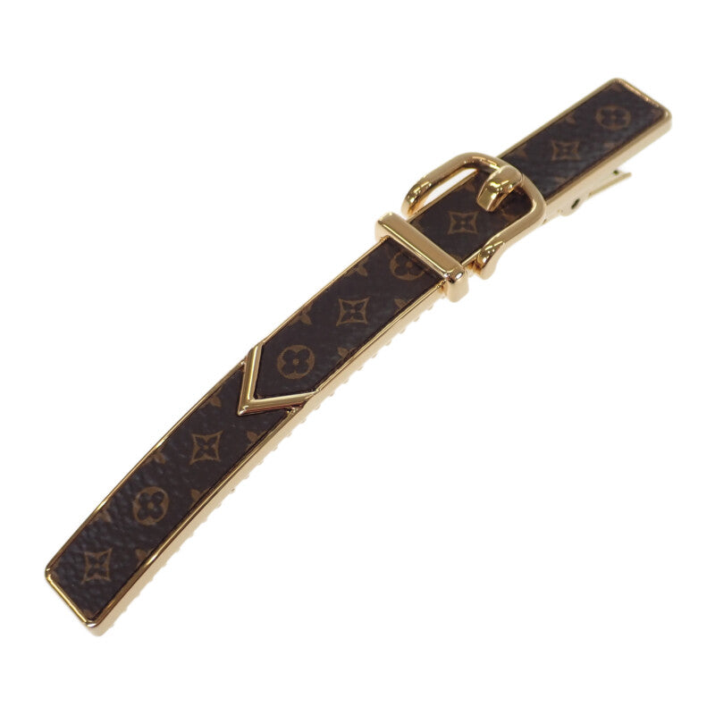 【中古】ルイヴィトン LOUIS VUITTON バレッタ ループ ヘアクリップ M00566 モノグラム ヘアアクセサリー ブラウン レディース【Aランク】