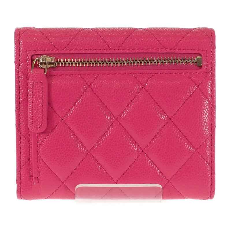 シャネル CHANEL クラシックフラップウォレット AP0231 二つ折り財布 キャビアスキン フューシャピンク レディース【中古】【Aランク】