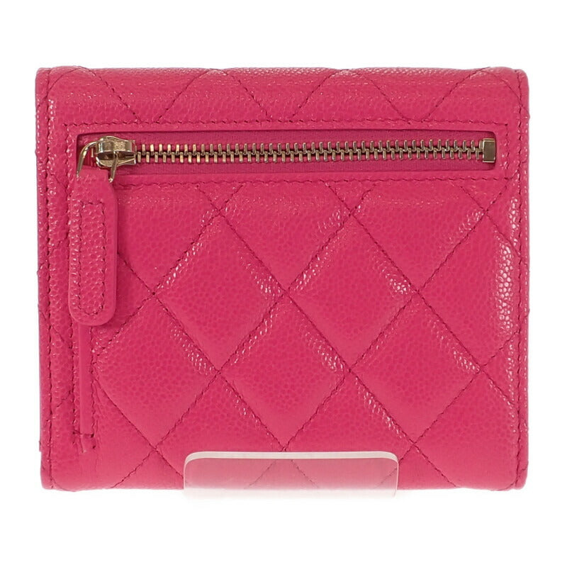 CHANEL アイコンライン 二つ折り財布 ピンクレッド ラムスキン CHANEL シャネル アイコンライン Wホック 二つ折り財布の買取実績
