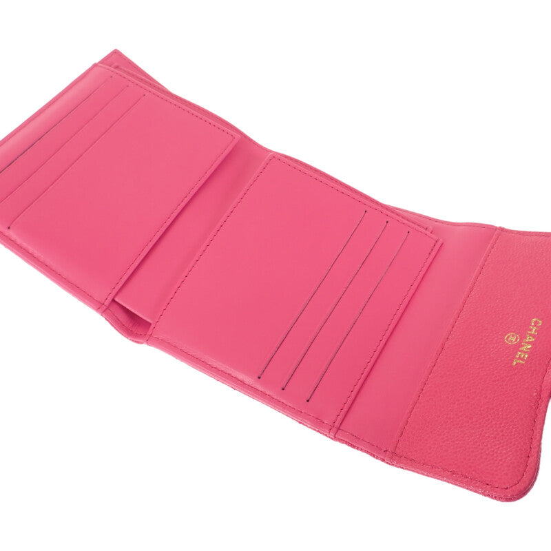 シャネル CHANEL クラシックフラップウォレット AP0231 二つ折り財布 キャビアスキン フューシャピンク レディース【中古】【Aランク】