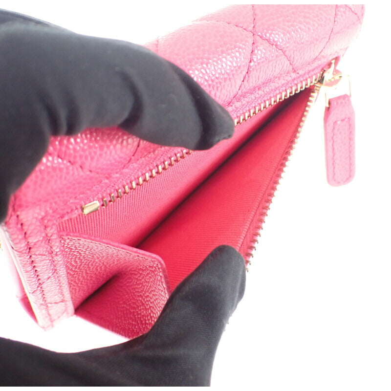 【極美品】CHANELクラシックスモールフラップウォレット二つ折財布ピンク 極美品】CHANELクラシックスモールフラップウォレット二つ折財布