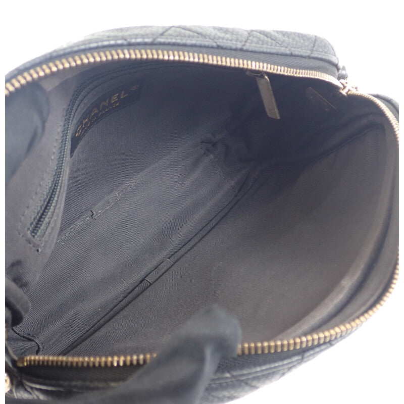 シャネル CHANEL マトラッセ カメラバッグ チェーン A57719 ショルダーバッグ キャビアスキン ブラック ゴールド金具 レディース【中古】【Bランク】