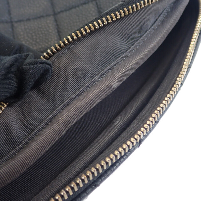 シャネル CHANEL マトラッセ カメラバッグ チェーン A57719 ショルダーバッグ キャビアスキン ブラック ゴールド金具 レディース【中古】【Bランク】