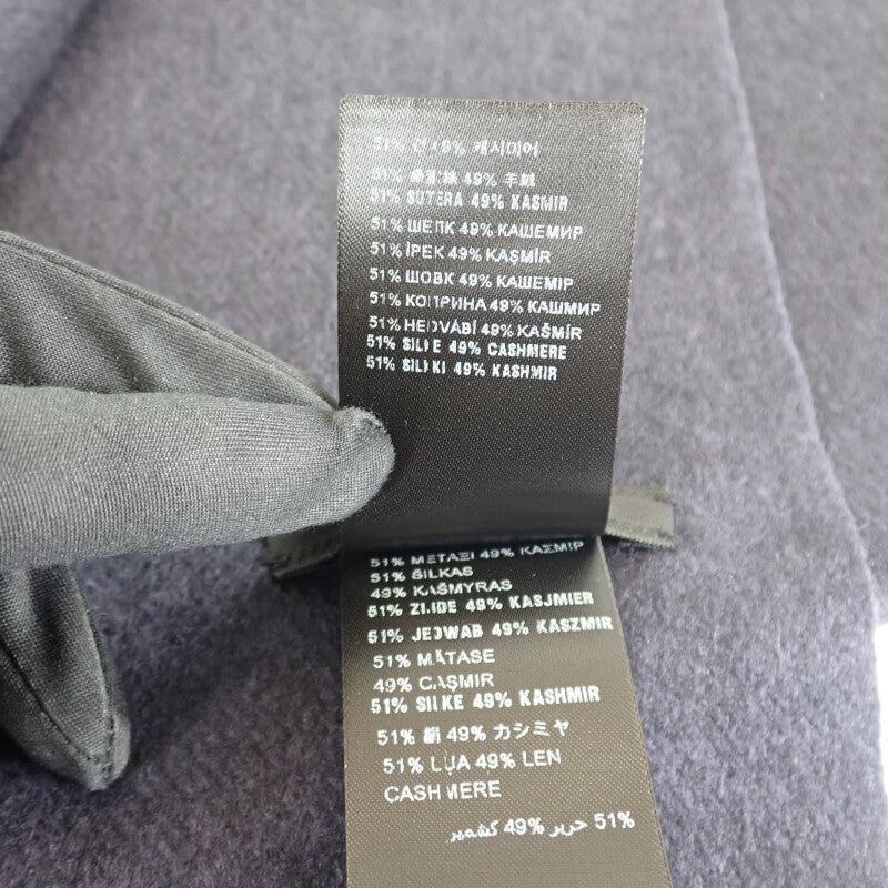 プラダ PRADA トライアングルロゴ 2FS047_2COP_F0008 マフラー シルク カシミヤ ネイビー メンズ レディース【中古】【Aランク】