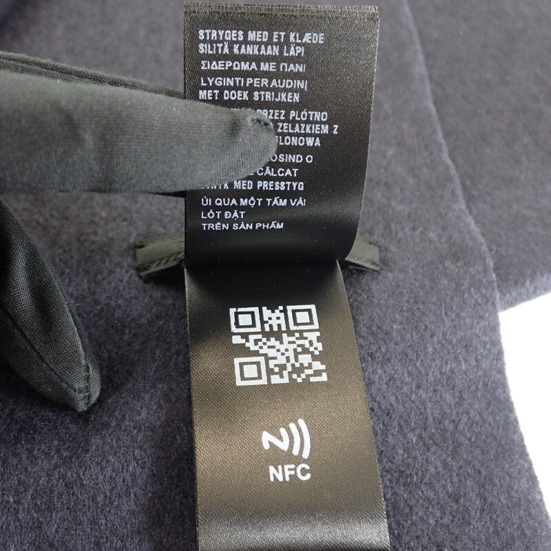 プラダ PRADA トライアングルロゴ 2FS047_2COP_F0008 マフラー シルク カシミヤ ネイビー メンズ レディース【中古】【Aランク】