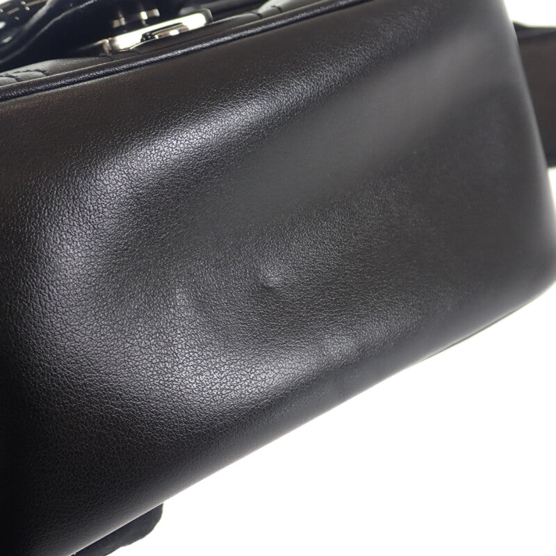 グッチ GUCCI GGマーモント キルティングレザー チェーン 739681 ショルダーバッグ カーフ ブラック レディース【中古】【ABランク】