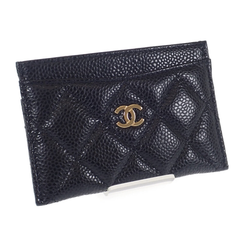 【SAランク】シャネル CHANEL クラシック AP0213 カードケース グレインドカーフスキン ブラック ゴールド金具 レディース【ISEYA】