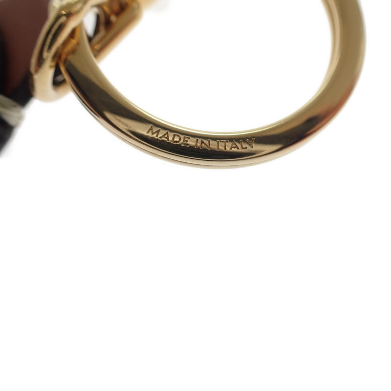 セリーヌ CELINE パンチング キーリング チャーム ロゴ 49I733DSD.04LU キーホルダー カーフ タン レディース【中古】【ABランク】