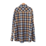 CAMICIA チェックシャツ 長袖 トップス H20912F00003 M2359 コットン ベージュ ブルー Lサイズ メンズ【ISEYA】