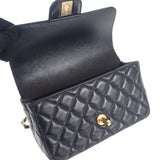 【Aランク】シャネル CHANEL トップハンドル 24SS AS4530_B14824_94305 2WAYバッグ ショルダーバッグ ラムスキン ブラック ターンロック ゴールド金具 レディース【ISEYA】