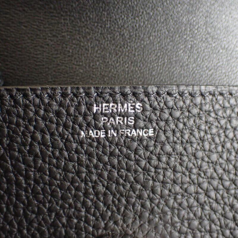 【SAランク】エルメス HERMES ドゴン カードケース トゴ ブラック Z刻印 ベルト シルバー金具 レディース メンズ【ISEYA】