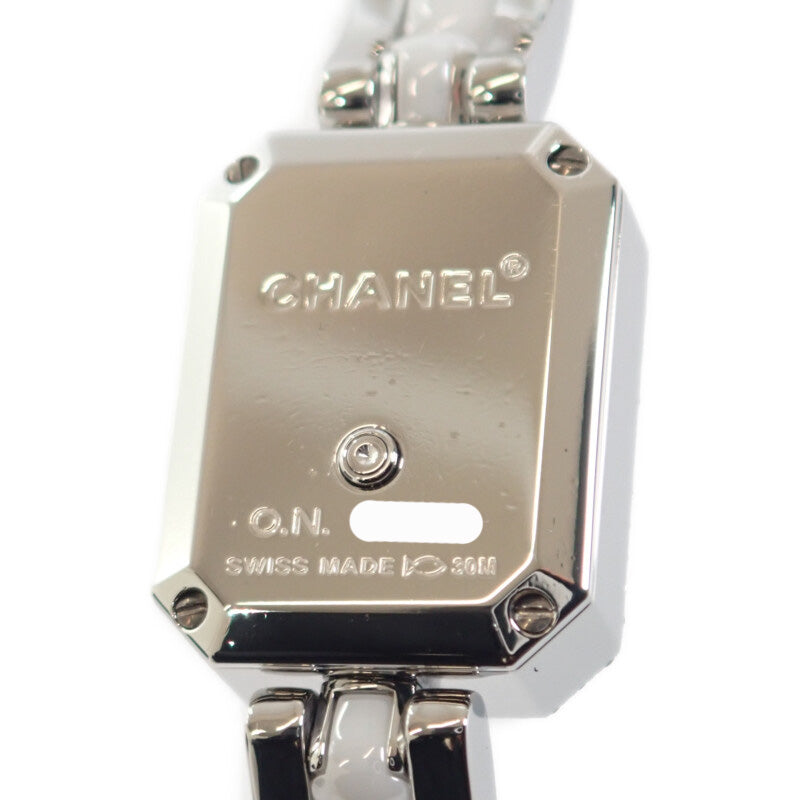 シャネル CHANEL プルミエール トリプルブレス H3059 腕時計 ステンレススチール セラミック ダイヤモンド クオーツ ホワイト文字盤 レディース【中古】【Aランク】