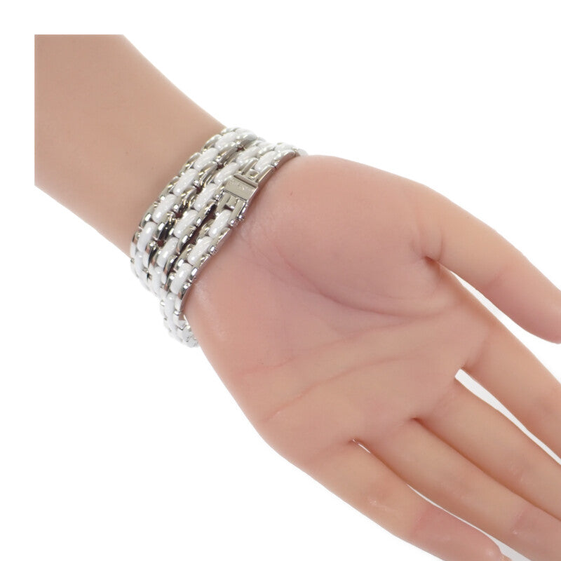 シャネル CHANEL プルミエール トリプルブレス H3059 腕時計 ステンレススチール セラミック ダイヤモンド クオーツ ホワイト文字盤 レディース【中古】【Aランク】