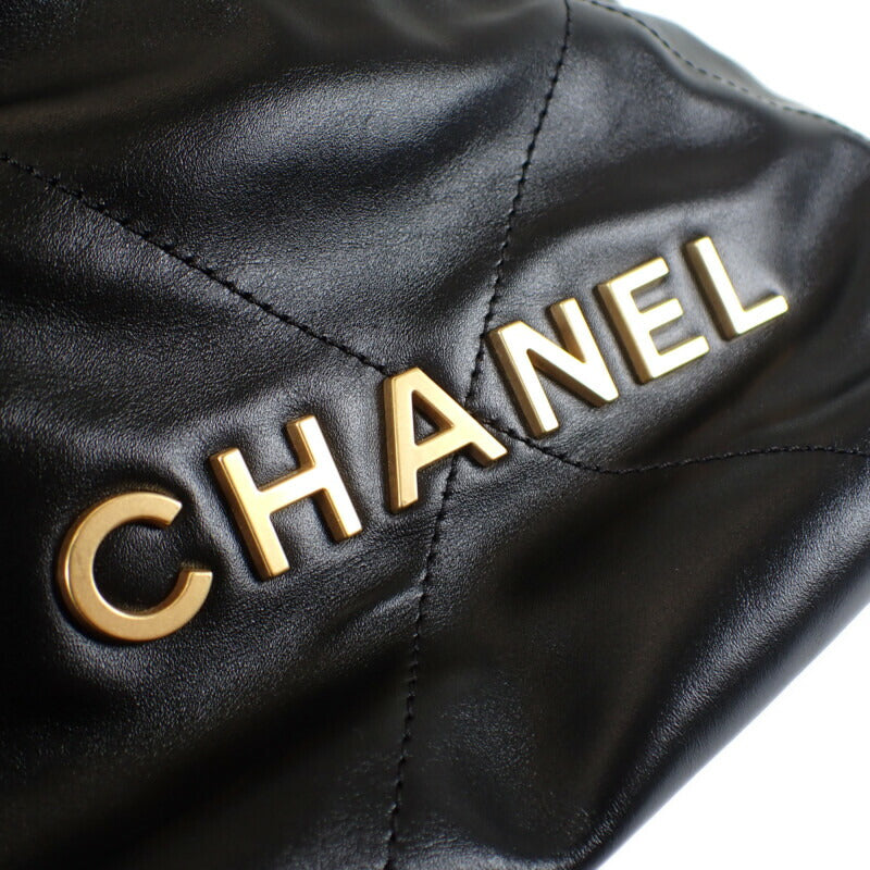 【Aランク】シャネル CHANEL 22 ミニ ハンドバッグ AS3980_B08037_94305 2WAYバッグ ショルダーバッグ シャイニーカーフスキン ブラック ドローストリング ゴールド金具 レディース【ISEYA】