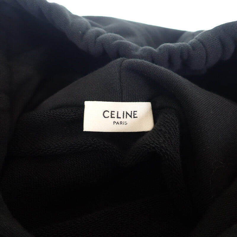 【Aランク】セリーヌ CELINE ルーズ フーディー トップス 2Y468670Q.38NO パーカー コットン ブラック XS レディース ユニセックス【ISEYA】