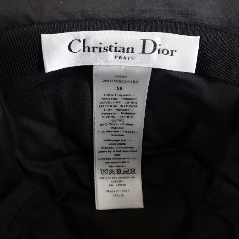 【Aランク】クリスチャンディオール Christian Dior Teddy-D ボブ 帽子 バケット 25GCA923A153_C900 ハット ポリエステル ブラック 58 メンズ【ISEYA】