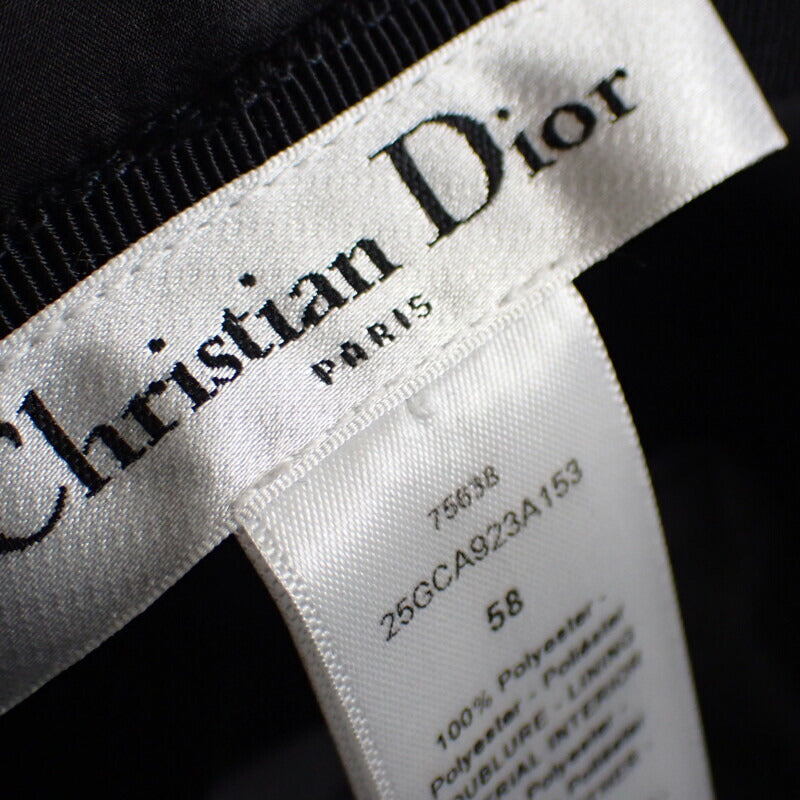 【Aランク】クリスチャンディオール Christian Dior Teddy-D ボブ 帽子 バケット 25GCA923A153_C900 ハット ポリエステル ブラック 58 メンズ【ISEYA】