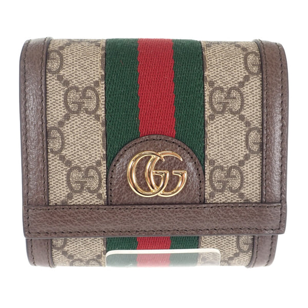 【SAランク】グッチ GUCCI オフィディア GG ウォレット 598662_96IWG_8745 二つ折り財布 レザー GGスプリーム(ブラウン) ゴールド金具 レディース【ISEYA】