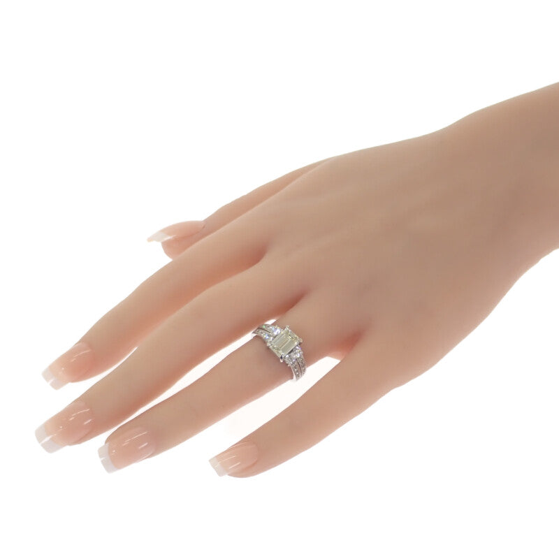 デザインジュエリー スクエア 14.5号 リング Pt900プラチナ ダイヤモンド レディース【中古】【Aランク】