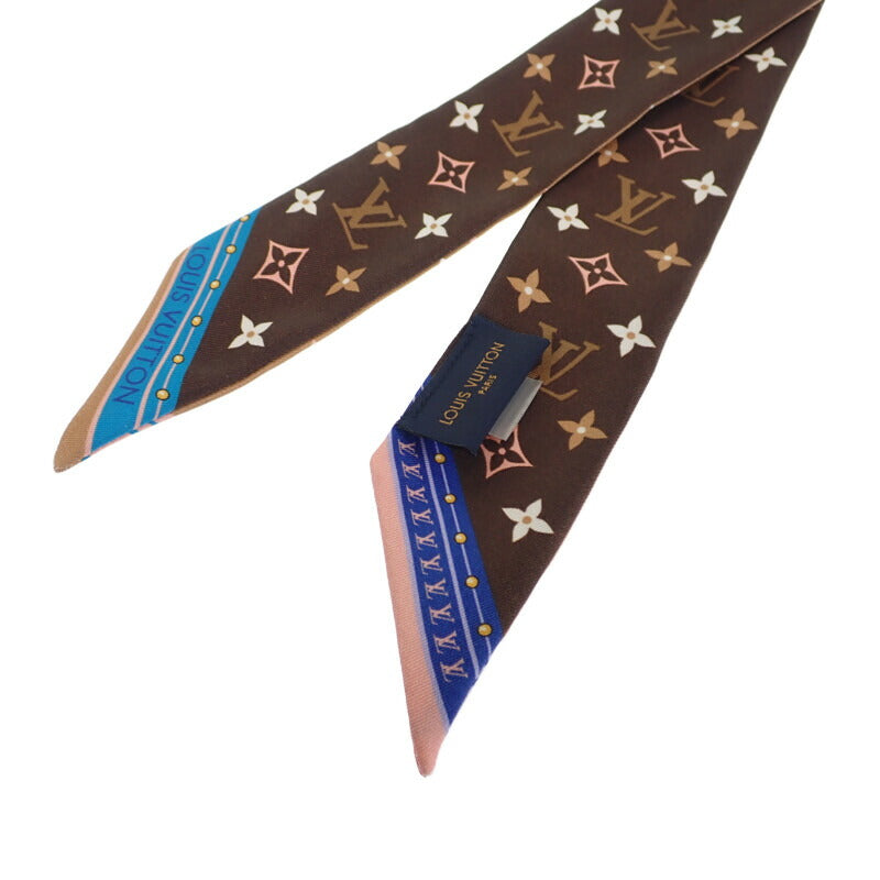 【Aランク】ルイヴィトン LOUIS VUITTON バンドーBB スカーフ フラワーズ フォエバ モノグラム M77682 スカーフ シルク ブラウン ベージュ レディース【ISEYA】