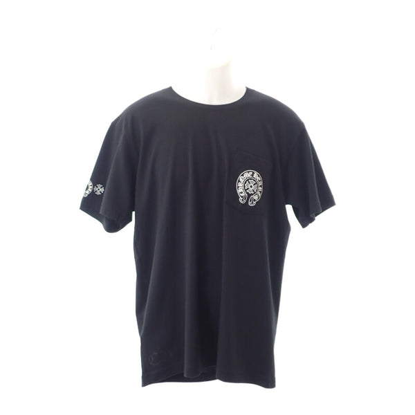 【Aランク】クロムハーツ CHROME HEARTS ホースシュープリント トップス 2212-304-0807 半袖Ｔシャツ コットン ブラック L メンズ【ISEYA】