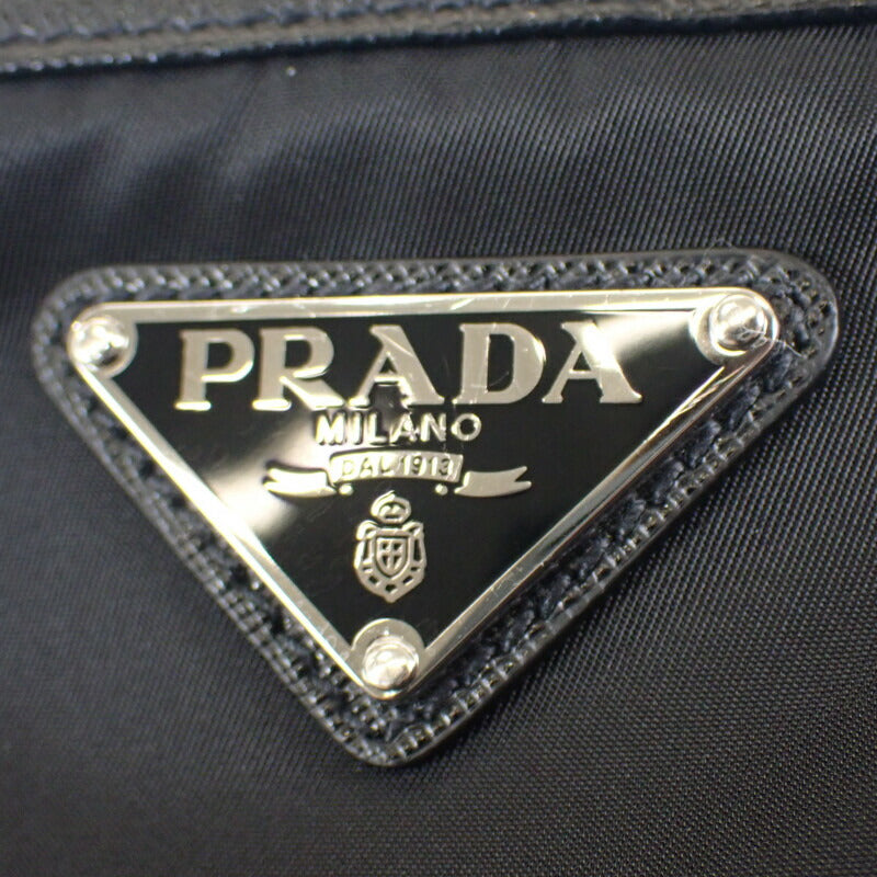 【Aランク】プラダ PRADA Re-Nylon トライアングルロゴ 2VH112_2DMH_F0002 ショルダーバッグ ナイロン サフィアーノ ブラック ファスナー レディース メンズ ユニセックス【ISEYA】